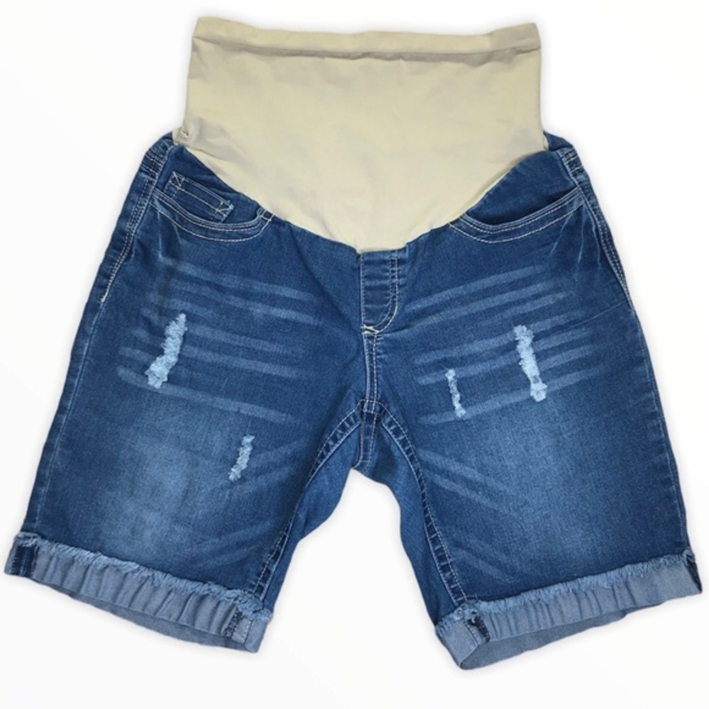 New Recruit Maternity Jean Bermuda Shorts Large